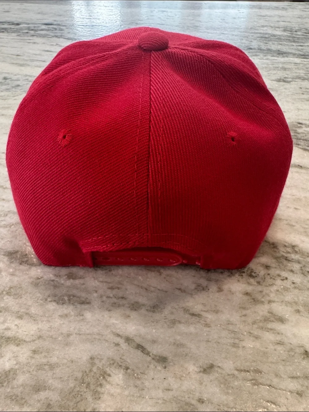 San Francisco 49ers New Era 9Fifty SnapBack Hat Embroidered Wordmark Red Black